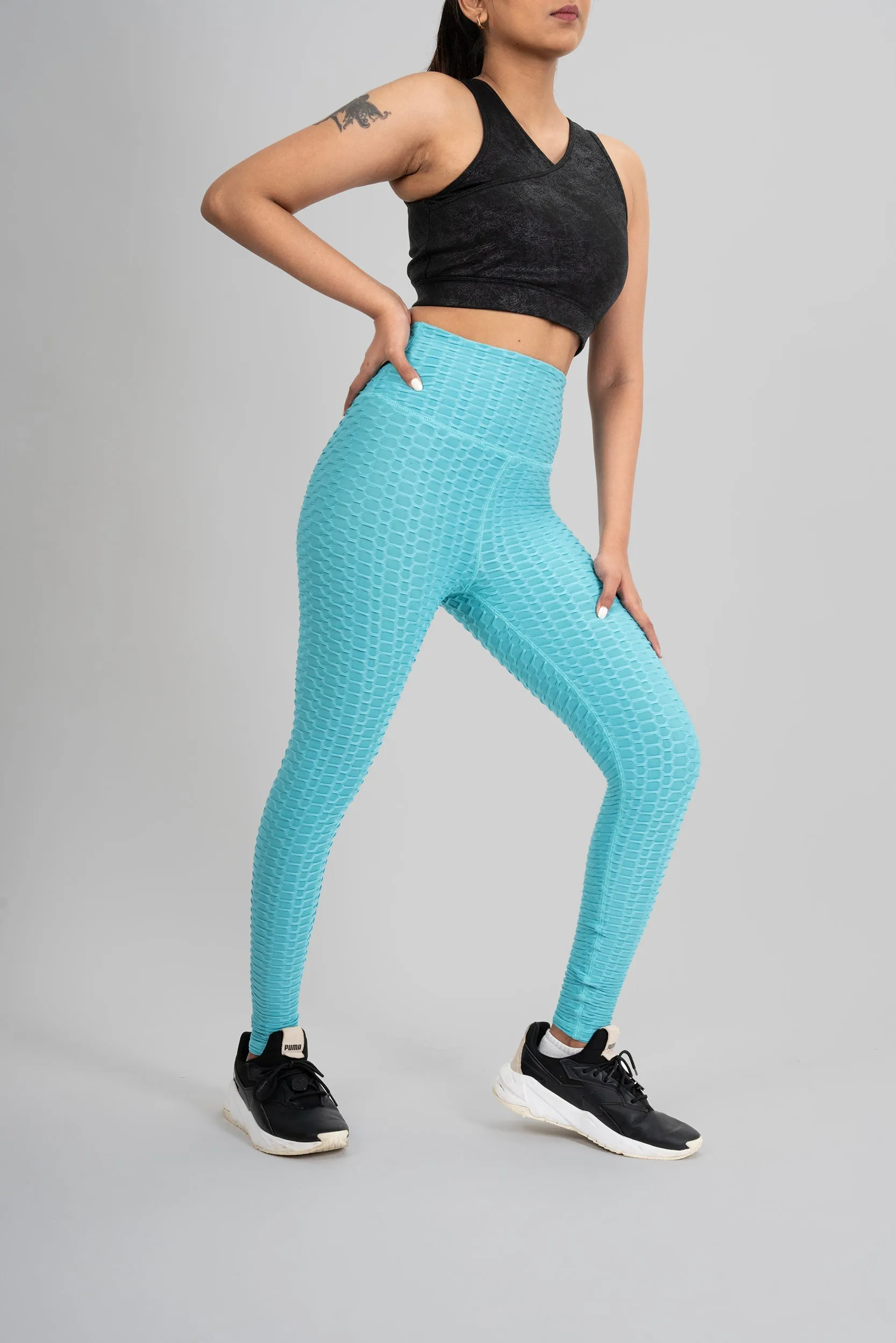 Women Tights - Aqua Blue