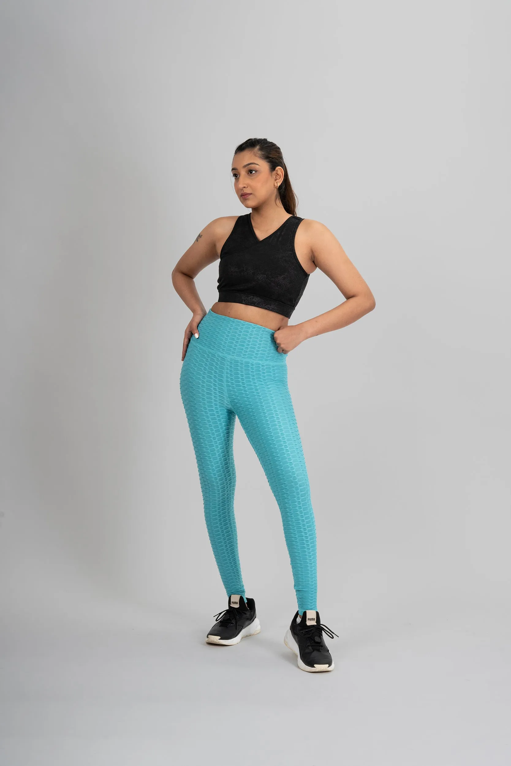 Women Tights - Aqua Blue