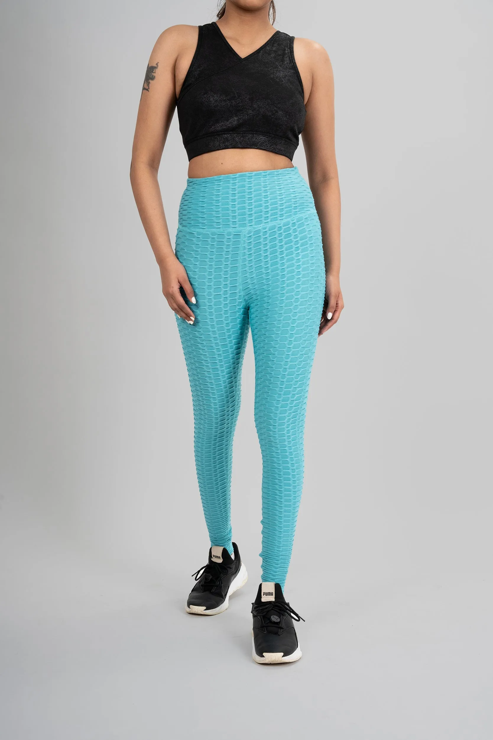 Women Tights - Aqua Blue