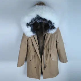 Women's Winter Casual Warm Hooded Thick Parka With Fox Fur